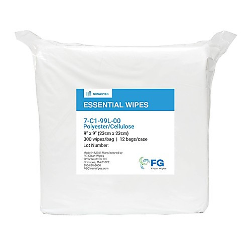 9"x9" c1 cleanroom polyester cellulose wipes, 300 wipes/pack, 12 packs per case, wipers, polycellulose, cleanroom,  (c08-0394-556)