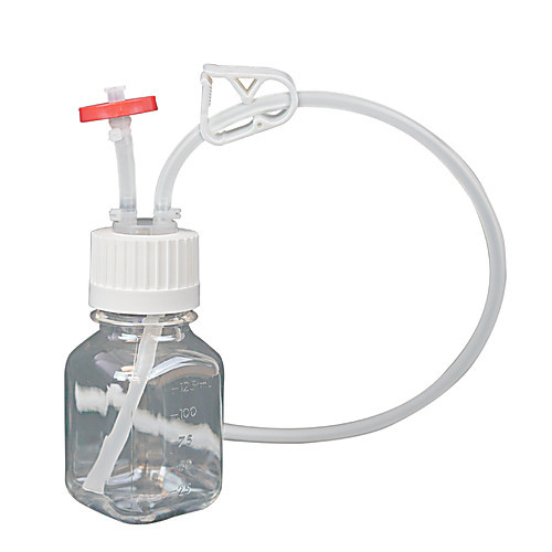 ezbio single use assembly, media bottle, 1000ml, petg, vented with tubing, sterilized