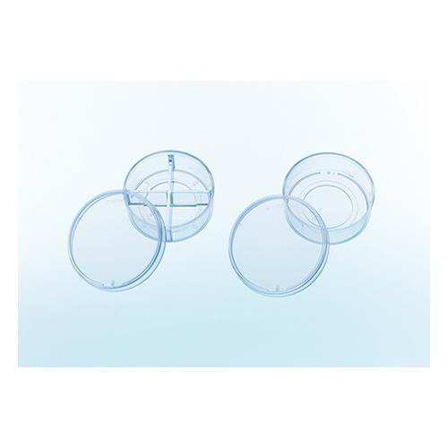 cellview cell culture dish, ps, glass bottom, non-treated, 4 compartments, 35x10mm, sterile