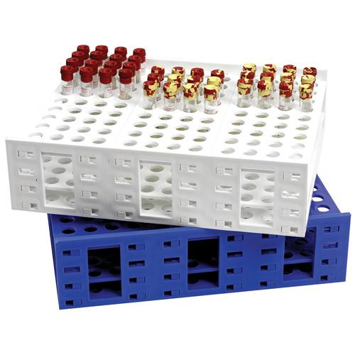 mega rack, double, for 10-13mm tubes, white
