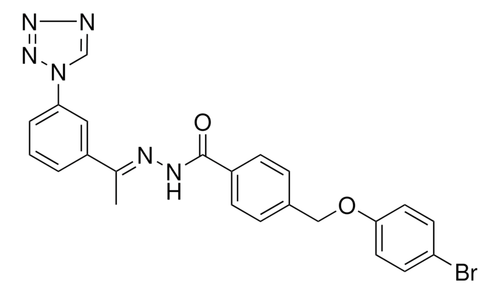 4-((4-bromophenoxy)me)-n'-(1-(3-(1h-tetr aazol-1-yl)ph)ethylidene)benzohydrazide - 10mg