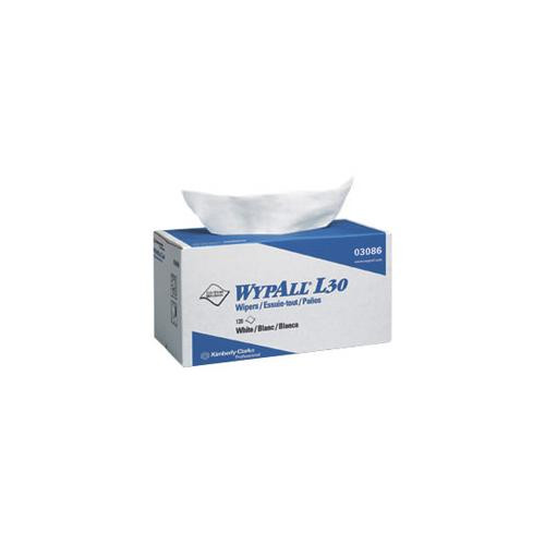 wypall  l30 drc towels (03086), strong and soft wipes, pop-up box, white, 10 boxes / case, 120 sheets / box, 1,200 wipes / case (c08-0475-321)