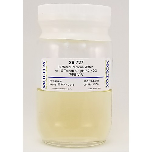 buffered peptone water with 1% tween 80, 500ml/wide mouth jar