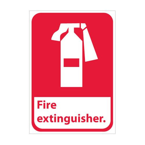 fire extinguisher with graphic, 10x7, ps vinyl