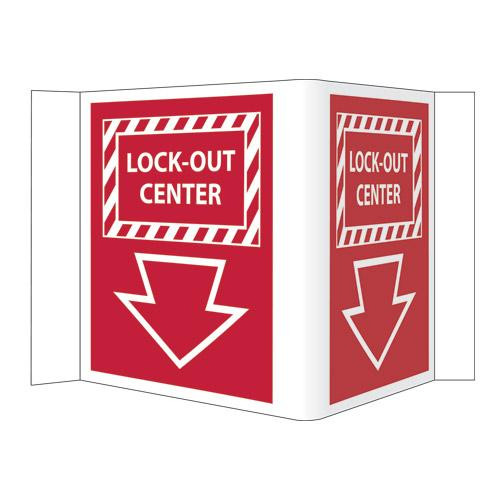 visi sign, lockout center, white, 5 3/4x8 3/4, .125 acrylic
