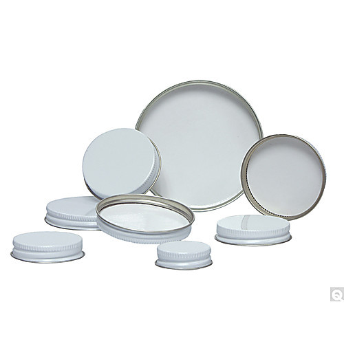 48-400 white metal cap with pulp/pe liner