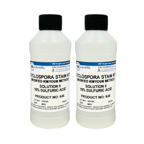 cyclospora stain kit - solution ii - 10% sulfuric acid (2 x 250ml)