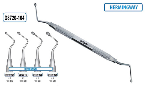 bone curette hemingway # 4 180mm