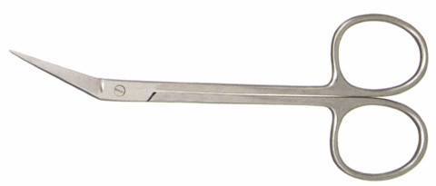 iris scissors, angled on side, length: 4.5