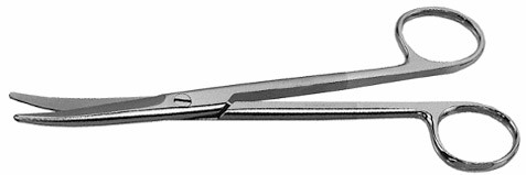 mayo scissors beveled blades curved 18"