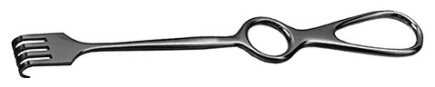 volkmann retractor 8 3/4" 4 prongs, sharp