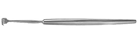 rollet (knapp) retractor, with 4 sharp prongs, width: 6, length: 5.25