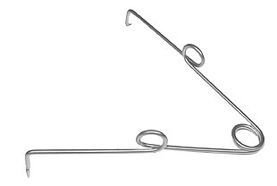spring retractor, 1x1 sharp prongs, length: 3.375