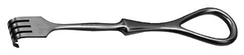 volkman finger retractor, 4-1/2" (11.4 cm), 3 sharp prongs