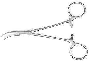 dandy forceps, curved sideways, length: 5.5