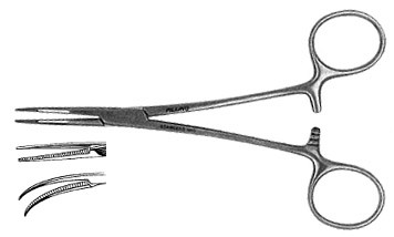 crile-baby forceps, extra delicate, curved, length: 5.5