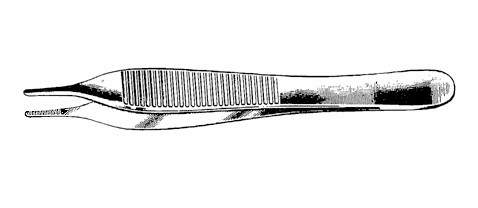 hudson (ewald) thumb forceps, dressing forceps, serrated, length: 4.75