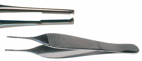adson-micro suture forceps, with tying platform, smooth platform, width: 1, length: 4.75