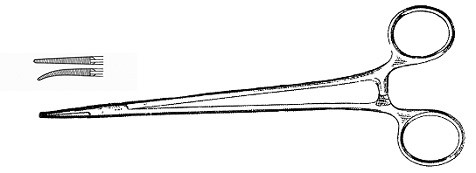 leriche artery forceps, curved, length: 6