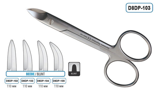 scissors beebe blunt curved 110mm