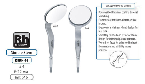 mirror rhodium mega duo simple stem size 4