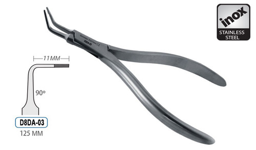 root fragment forceps curved 90 degree 125mm