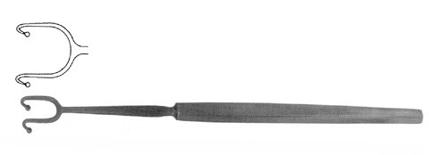 fomon ball end retractor, 2 blunt prongs, width: 13, length: 6.25 s1679-2025