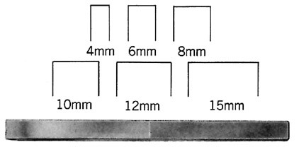 mini-lambotte osteotome, "swiss pattern", set of 9 swiss pattern osteotomes, width: 4 mm to 20mm, length: 5 s1279-5790