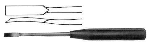 periosteal elevator with phenolic handle sharp 5 mm, straight edge 7 3/4" s1269-4451
