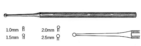 curette, with hole, medium, width: 2, length: 5 s1439-0480