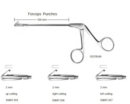 ostrum antrum punch forceps=s1847-316 punch right cutting s1847-316