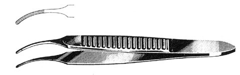 graefe iris forceps curved serr s1609-1516