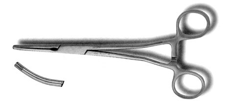 mp clamp hysterectomy forceps- straight: length: 24cm/9.5in s1529-9985