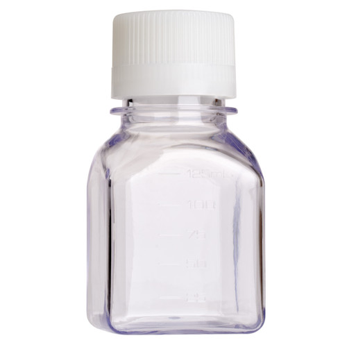 125ml media bottle, square, petg, bulk, sterile