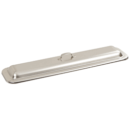 8-7/8 x 3-1/2 x 7/8 in. (22.5 x 8.9 x 2.2 cm) stainless steel dome cover for catheter tray (cat. no. 142-12492) (c062b-001407)