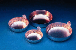 crimped aluminum weighing dishes, 2.5 in. (57 mm)