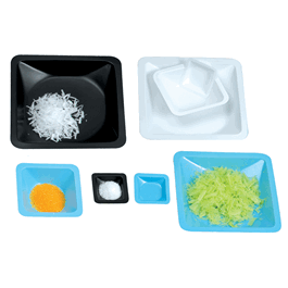 medium, blue, antistatic polystyrene standard weigh boats, 85 x 85 x 24 mm