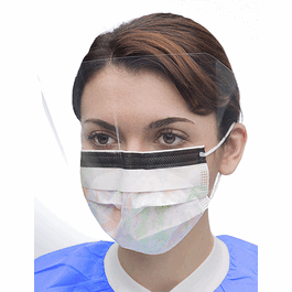 valumax ultra 3-in-1 sensitive earloop masks with splash visor, cranberry