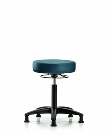 vinyl stool without back - medium bench height with stationary glides in carbon supernova vinyl (c062b-006607)