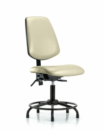 vinyl chair - desk height with round tube base, medium back, seat tilt, and stationary glides in sterling supernova vinyl