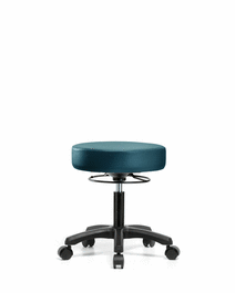 vinyl mini-stool - desk height with casters in carbon supernova vinyl (c062b-007645)