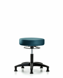 vinyl stool without back - desk height with stationary glides in carbon supernova vinyl (c062b-007675)