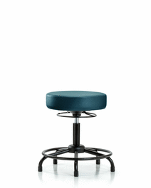 vinyl stool without back - desk height with round tube base and stationary glides in sterling supernova vinyl
