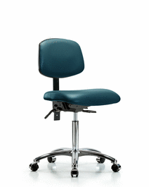 vinyl chair chrome - medium bench height with casters in borscht supernova vinyl (c062b-008171)