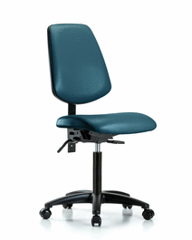 vinyl chair - medium bench height with medium back, seat tilt, and casters in taupe supernova vinyl