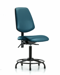 vinyl chair - medium bench height with round tube base, medium back, seat tilt, and stationary glides in taupe supernova vinyl