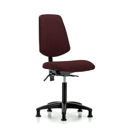 fabric chair - medium bench height with medium back, seat tilt, and stationary glides in blue fabric