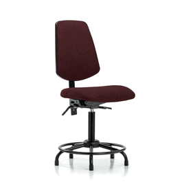 fabric chair - medium bench height with round tube base, medium back, seat tilt, and stationary glides in black fabric