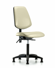 vinyl chair - medium bench height with medium back and stationary glides in burgundy trailblazer vinyl
