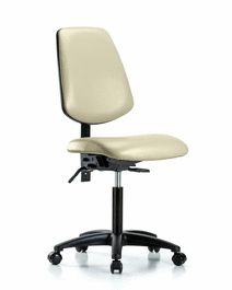 vinyl chair - medium bench height with medium back, seat tilt, and casters in orange kist trailblazer vinyl